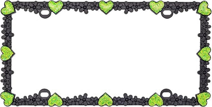 Creathome 3D Shining Daisy Heart License Plate Frame from Pure Zinc Alloy Metal - Image 3