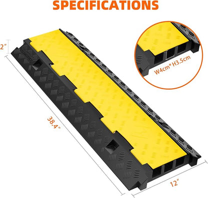 3 Channel 2 Pack Cable Protector Ramp Traffic Wire and Hose Ramp Cord Cover - Image 4