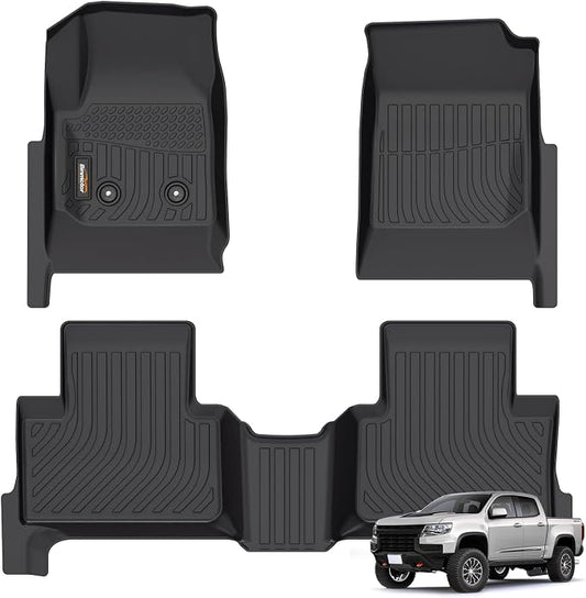 Binmotor-Floor Mats for 2015-2022 Chevy Colorado Crew Cab/GMC Canyon, TPE All by VisittheBinmotor