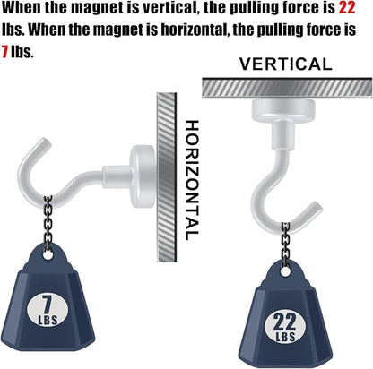 DIYMAG Magnetic Hooks, 30Lbs Strong Heavy Duty Cruise Magnet S-Hook - Image 3