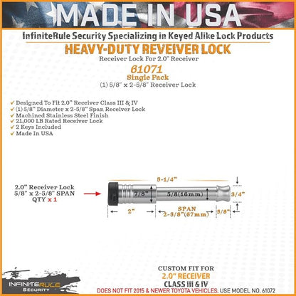61071 | Receiver Lock for 2" Receiver - Image 5