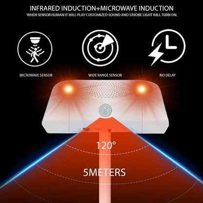 Sound Strobe Warning Lights, LED Intelligent Microwave Sensor Automatic Voice - Image 2