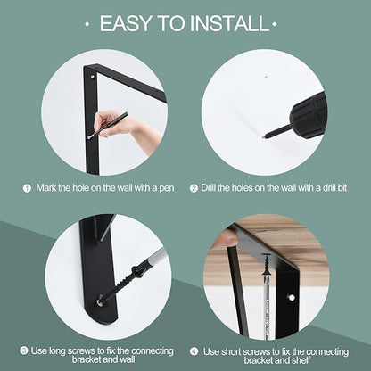 12 Pack L20 x H 12" Black Heavy Duty Shelf Brackets - Image 3