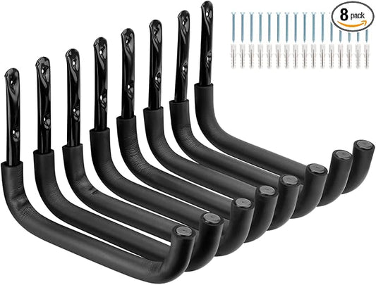 Heavy Duty Garage Storage Hook, 8 Pack Wall Mount Ladder Hooks by Whrsinlor
