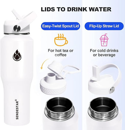 SENDESTAR 32oz Water Bottle Wide Mouth Stainless Steel Vacuum Insulated Double - Image 3
