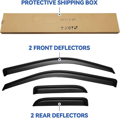 Window Visors Rain Guards for 2004-2014 Ford F150 SuperCab, Out-Channel Window - Image 6