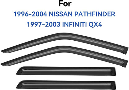 Window Visors Rain Guards for 1996-2004 Nissan Pathfinder, Out-Channel Window - Image 2