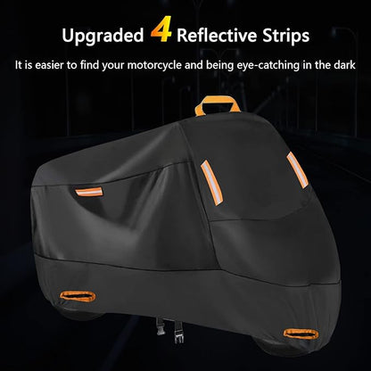 300D Heavy Duty Motorcycle Cover, SECELES All Season Durable Waterproof Outdoor - Image 4