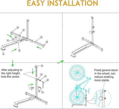 Vertical Bike Stand Floor Bicycle Rack Adjustable Upright Design, Space Saving - Image 4