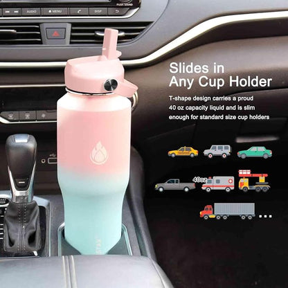 SENDESTAR 40oz Stainless Steel Water Bottle, Double Wall Vacuum Insulated Bottle - Image 4