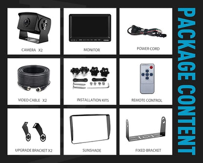 Fookoo Ⅱ HD 1080P 9" Wired Backup Camera System, 9-inch DVR Dual Split Screen - Image 8