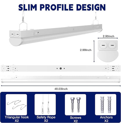 4FT LED Linear Strip Light, LED Shop Lights 30W/35W/40W Selectable, 4 Color - Image 6