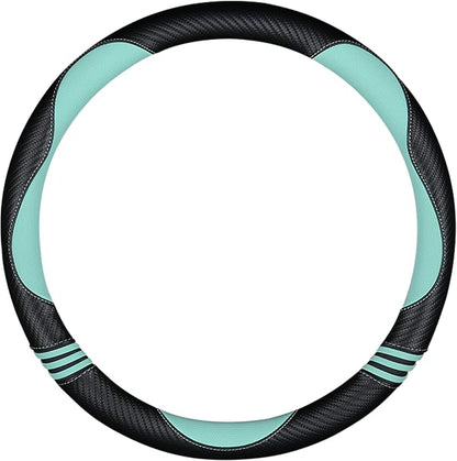 Car Steering Wheel Covers for Women Padded Carbon Fiber PU Leather Cute Auto - Image 3