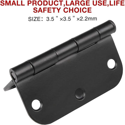 24 Pack Matte Black Door Hinges 3.5 x 3.5 Inch Interior 3 1/2 Inch Door Hinges - Image 3