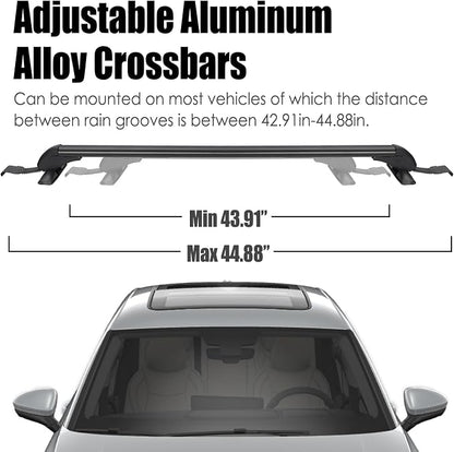 Universal Car Roof Rack, Adjustable Aluminum Alloy Crossbars Heavy Duty Roof - Image 4