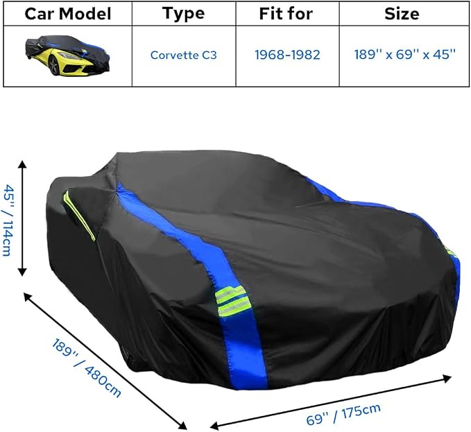 Avecrew for Chevrolet Corvette C3 Car Cover Waterproof All Weather for - Image 2