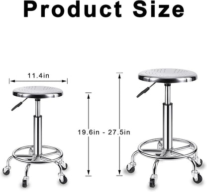 Rolling Stool, Stainless Steel Workbench Stool, Adjustable Swivel Stool Medical - Image 3