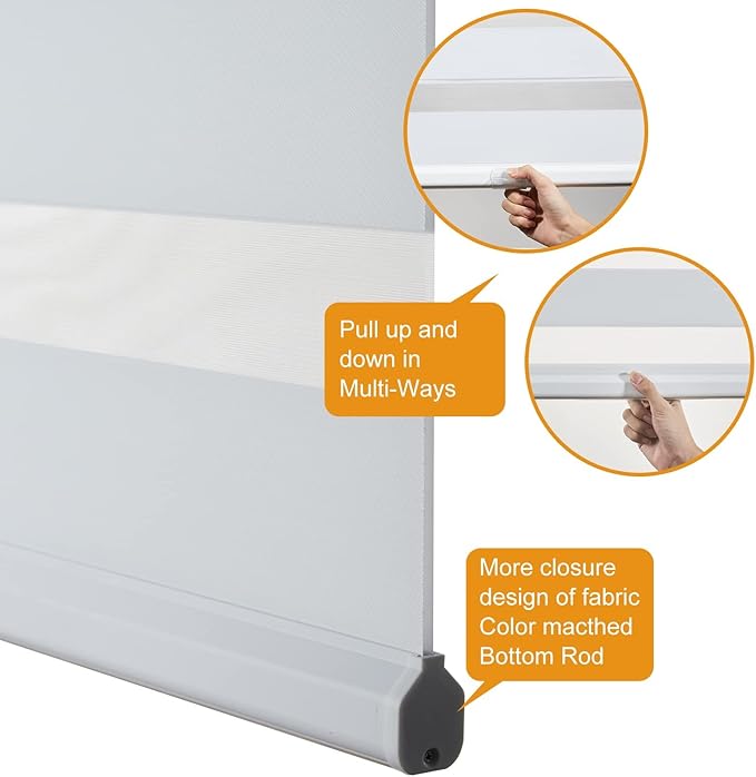 Persilux Zebra Blinds for Windows, Cordless Roller Shades for Windows Room - Image 3