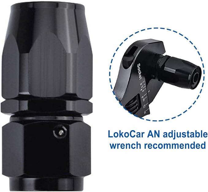 LokoCar 4AN Hose End Fitting 0 Degree Straight Swivel - Image 5