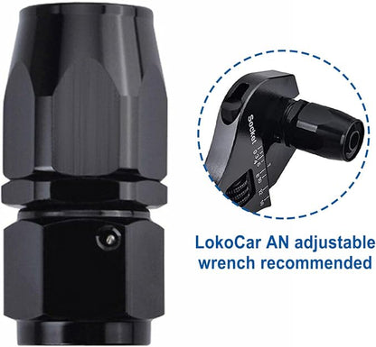 LokoCar 8AN Hose End Fitting 0 Degree Straight Swivel - Image 5