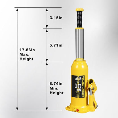 YELLOW JACKET 10 Ton Muti-Directional Welded Bottle Jack, Horizontal Bottle - Image 2