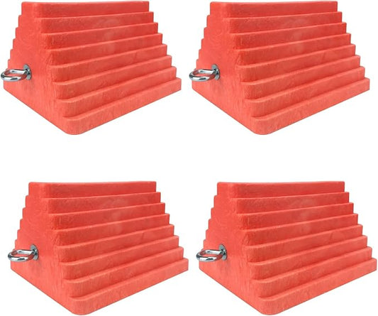 Premium 4 pcs Heavy Duty Wheel Tire Chocks, Vehicle Chocks by HOXWELL