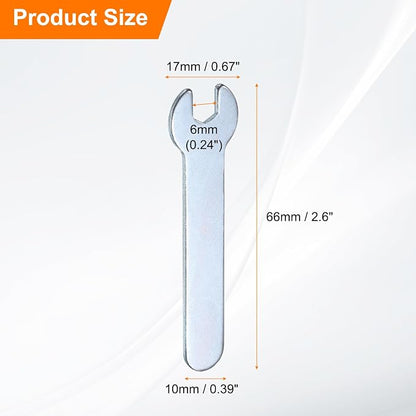 HARFINGTON 10pcs Small Wrench Open End Wrench 6x66x1.5mm Metric U-Shaped Single - Image 2