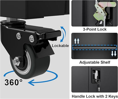 GREATMEET Garage Cabinets with Wheels - Image 5