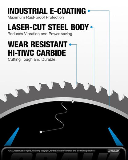 CRALY 14 Inch 72 Teeth Steel and Ferrous Metal Cutting Circular Saw Blade - Image 3
