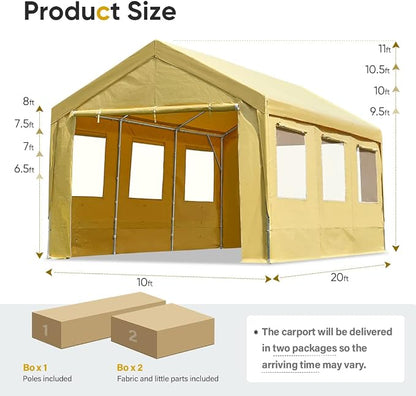 ADVANCE OUTDOOR 10x20 ft Adjustable Height Carport - Image 6