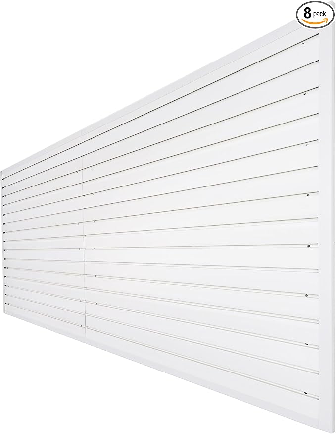 Slatwall Panels 4x8 ft Garage Wall Storage System, PVC Slat Wall Paneling by FRAYSCENT