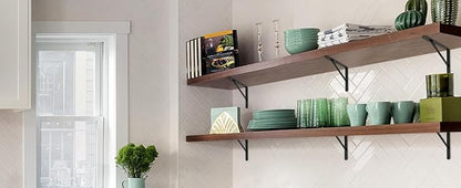 8 Pack L16 x H 10" Black Heavy Duty Shelf Brackets - Image 9