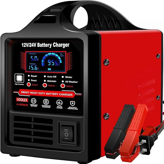 Voolex Car Battery Charger 12V 24V Portable Automotive Trickle Charger Battery - Image 7