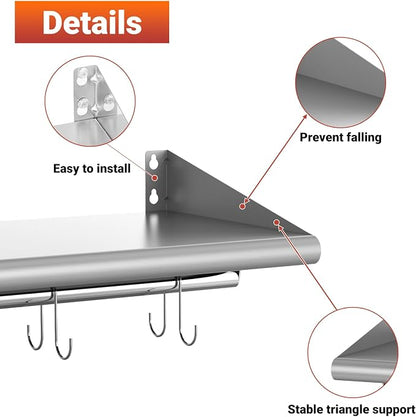 Skyflame Stainless Steel Floating Shelving - Image 4
