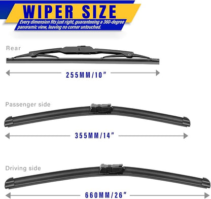 3 wipers Replacement for 2013-2021 2022 2023 Chevrolet Chevy trax/2013-2021 - Image 2