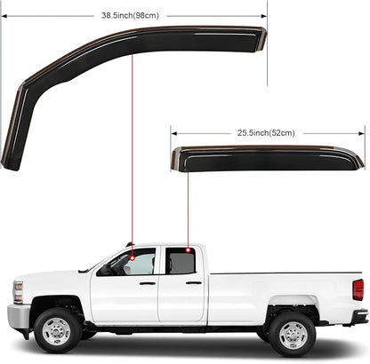Nilight in Channel Rain Guards for Dodge RAM 1500 2019 2020 2021 2022 2023 2024 - Image 7