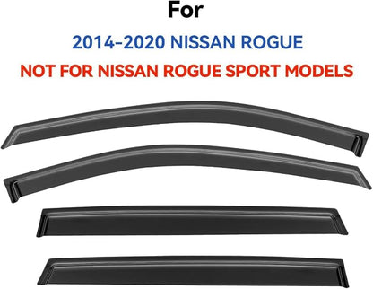 Window Visors Rain Guards for Nissan Rogue S SV SL 2014-2020, Out-Channel - Image 2
