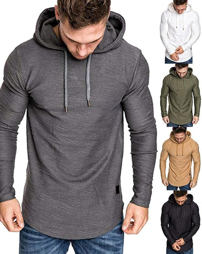 Lexiart Mens Fashion Athletic Hoodies Sport Sweatshirt Solid Color Fleece - Image 2