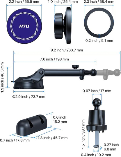 HTU for MagSafe Car Phone Mount Magnetic Phone Holder for Windshield Vent - Image 7