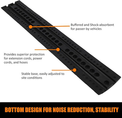 6 Ft Rubber Speed Bump, 2 Pack 2 Channel Modular Heavy Duty Speed Bumps Humps - Image 9