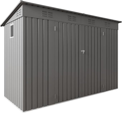 4 * 9.2 * 6 FT Outdoor Storage Shed, Galvanized Steel Garden Shed - Image 7