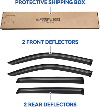 Window Visors Rain Guards for 2005-2009 Hyundai Tucson, Out-Channel Window Vent - Image 5
