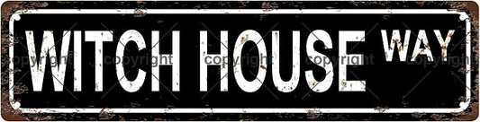 WITCH HOUSE WAY Vintage Metal Tin Sign, Street Sign, Home Decor, Room Decor by Unknown
