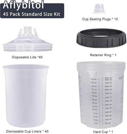 Disposable Paint Cups for Automotive Paint Gun, HVLP Paint Spray Gun 27 Ounce - Image 6
