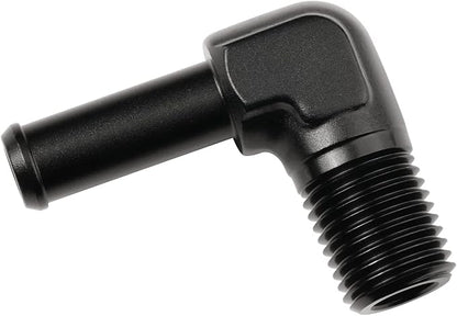1/4 NPT Male to 3/8" Hose Barb Fitting Adapter 90 Degree Elbow Aluminum Black by Podavelle