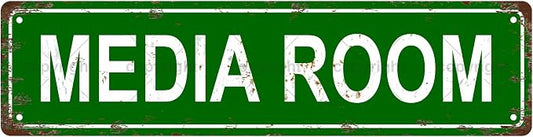 MEDIA ROOM Space Vintage Metal Tin Sign, Street Sign, Home Decor, Room Decor by Unknown