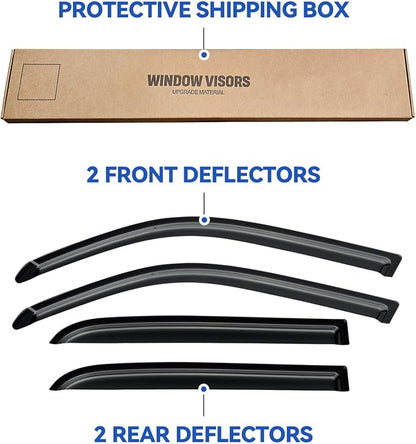 Window Visors Rain Guards for 2004 2005 2006 Toyota Tundra Double Cab, - Image 5