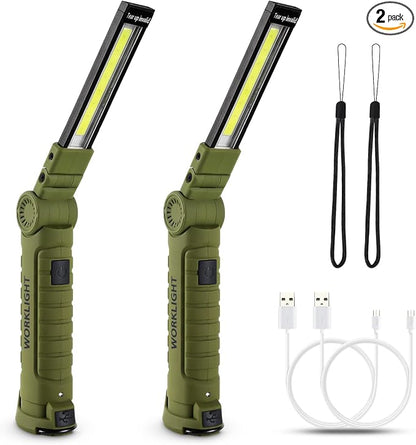 Men Tools for Christmas Birthday Gift 2 Packs LED Rechargeable Work Light by Lmaytech