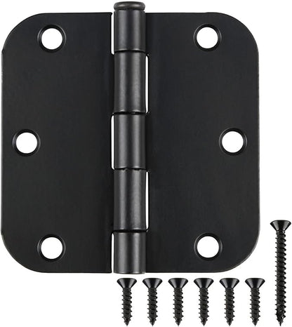 42 Pack Matte Black Door Hinges 3.5 Inch 5/8" Radius, Interior 3 1/2" Bi-fold by TDCHINGES