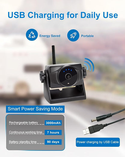 1080P Magnetic Wireless Backup Camera, 90 Days Standby Rechargeable Battery - Image 4